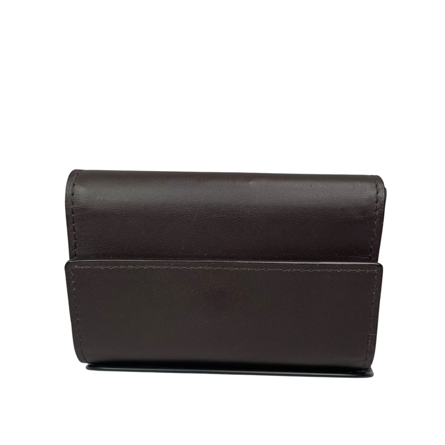 Bottega Veneta Intrecciato Brown Leather Card Holder Foldable Compact Wallet