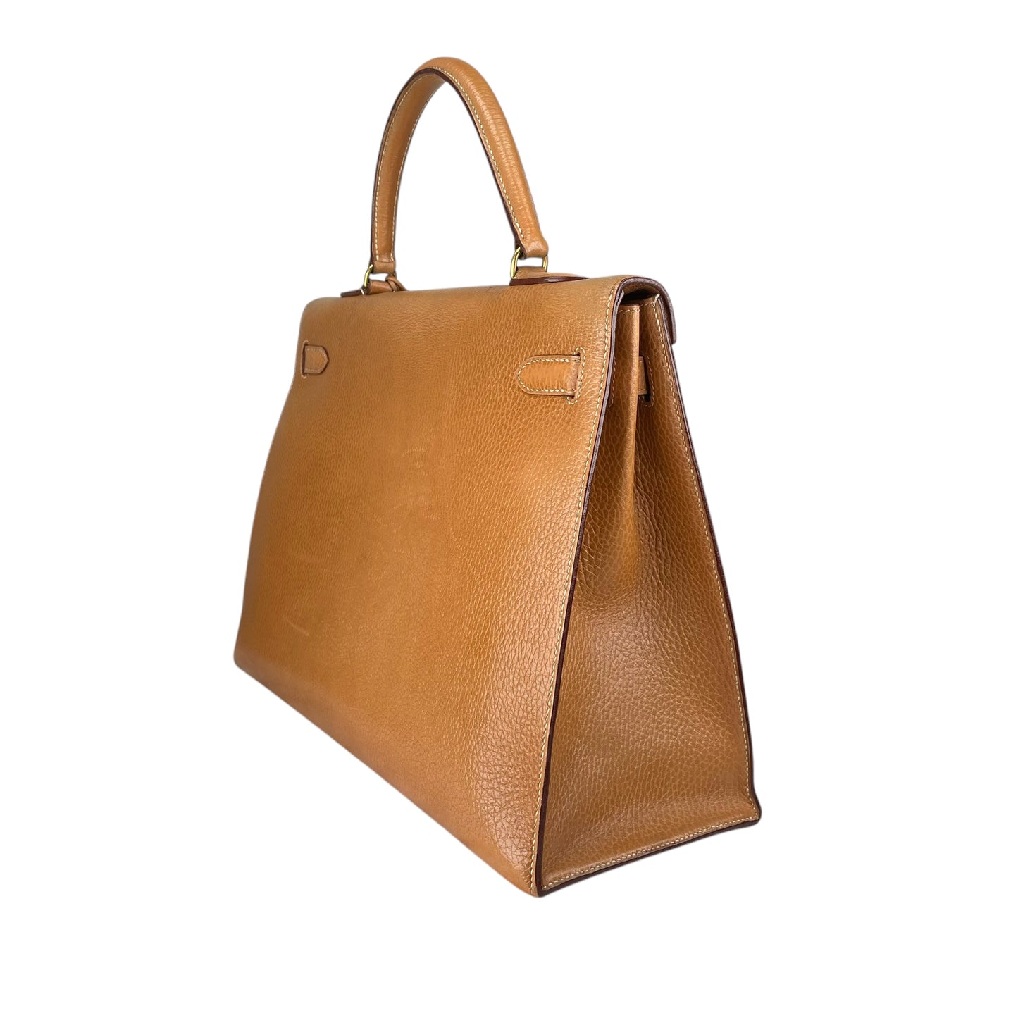 Hermes Kelly Sellier 35 GHW Noir Ardennes Gold Wheat Top Handle