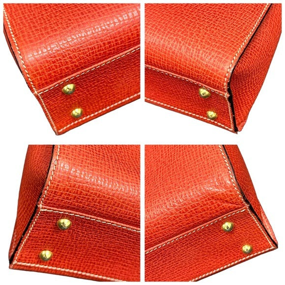 Loewe Pastel Red Pebbled Kelly Sport Style Turn Lock Closure Crossbody Purse