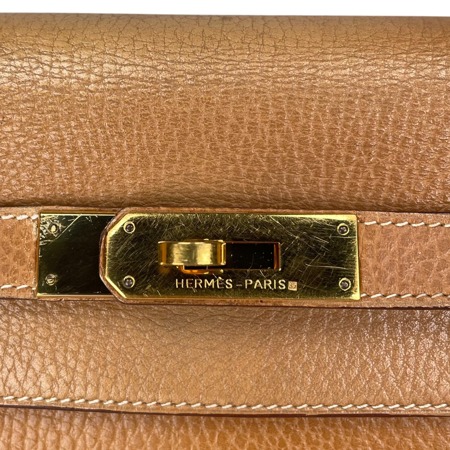 Hermes Kelly Sellier 35 GHW Noir Ardennes Gold Wheat Top Handle