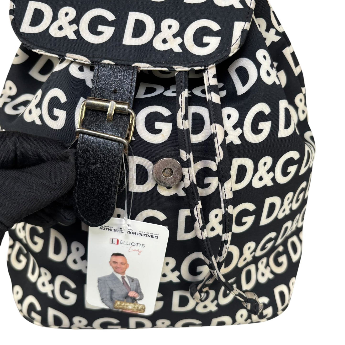 Dolce & Gabbana Y2K Monogram Nylon Black & White Backpack