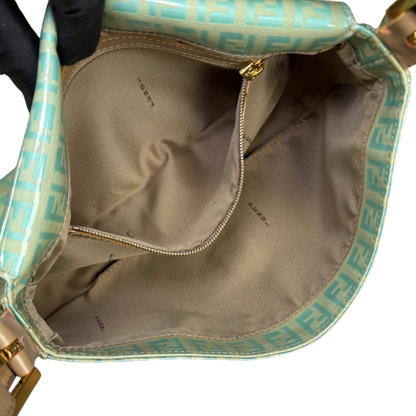 Fendi Y2K Baguette Classic Mint Green Zucchino Coated Canvas Purse