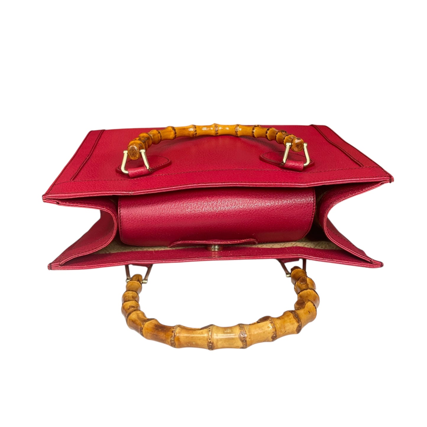 Gucci Diana Classic Bamboo GHW Raspberry Medium Leather Tote