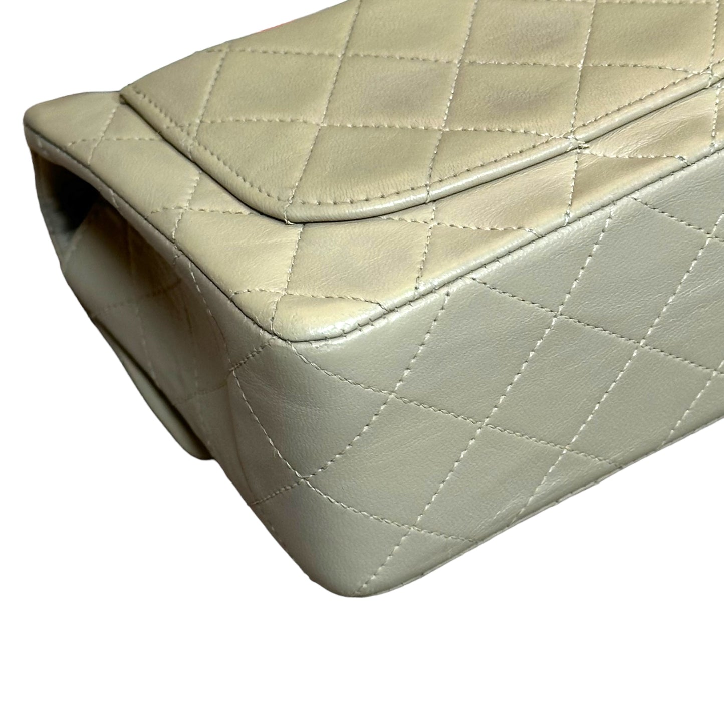 Chanel CC 24K Mini Square Flip Beige Lambskin Gold Plated Hardware