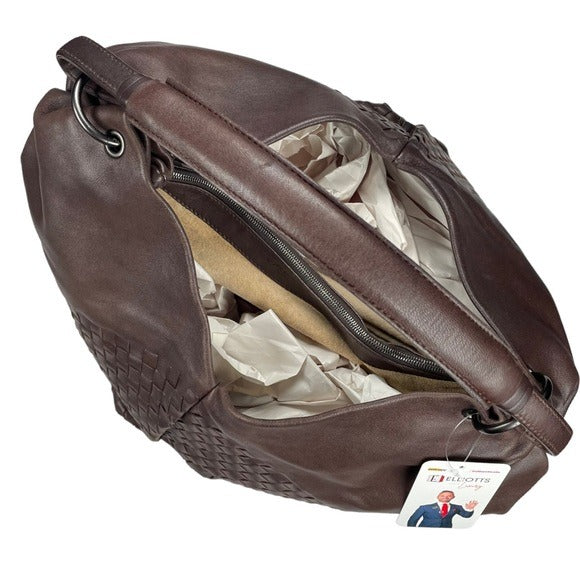 Bottega Veneta Woven XL Shoulder Bag Leather Brown Purse