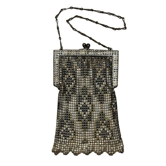 Whiting & Davis Mini Metal Mesh Silver Plated Kiss-Lock