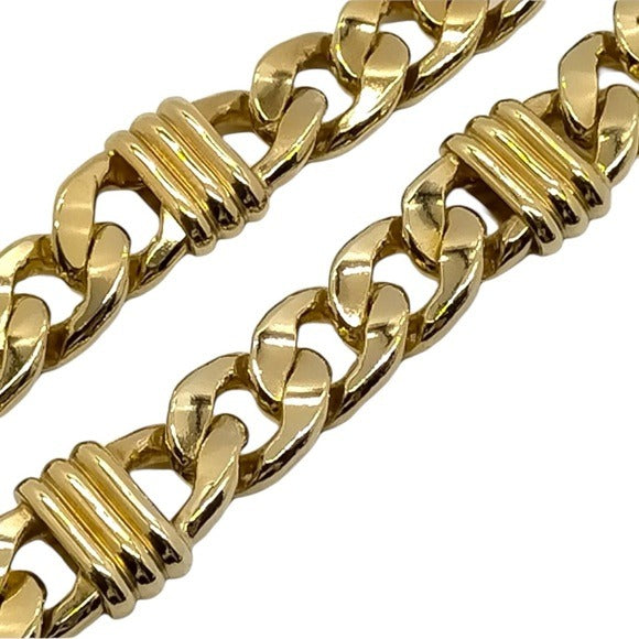 Christian Dior Estate Cuban Large 18K Plated Statement Neck Chain Necklace 18”