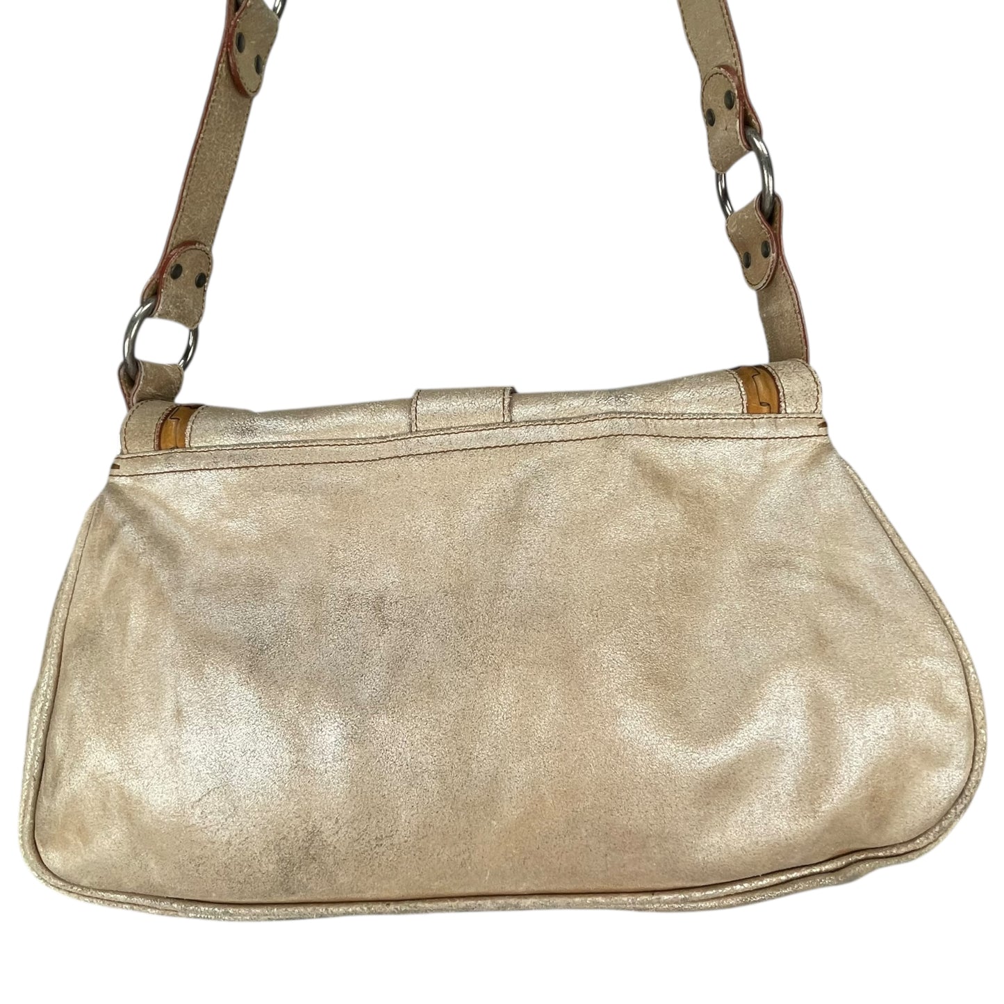 Christian Dior Double Saddle Gaucho Jumbo Gold Metallic Gun Metal Hardware Purse
