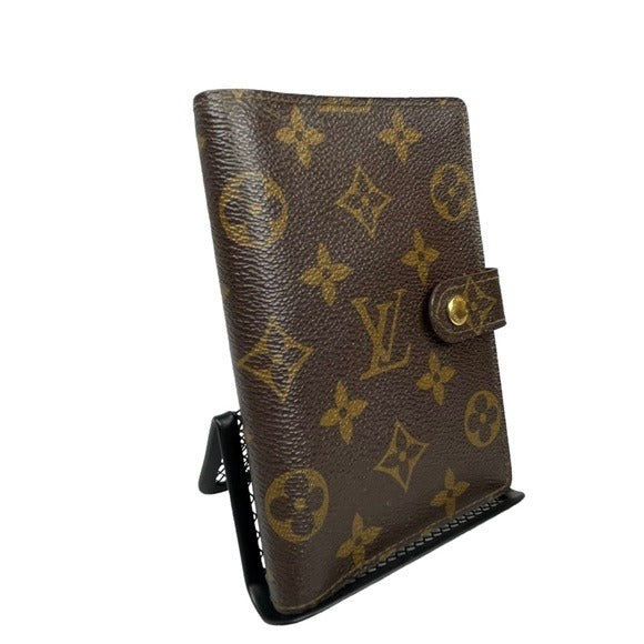 Louis Vuitton Monogram Cabas Agenda Card Notebook Wallet Snap Closure Travel