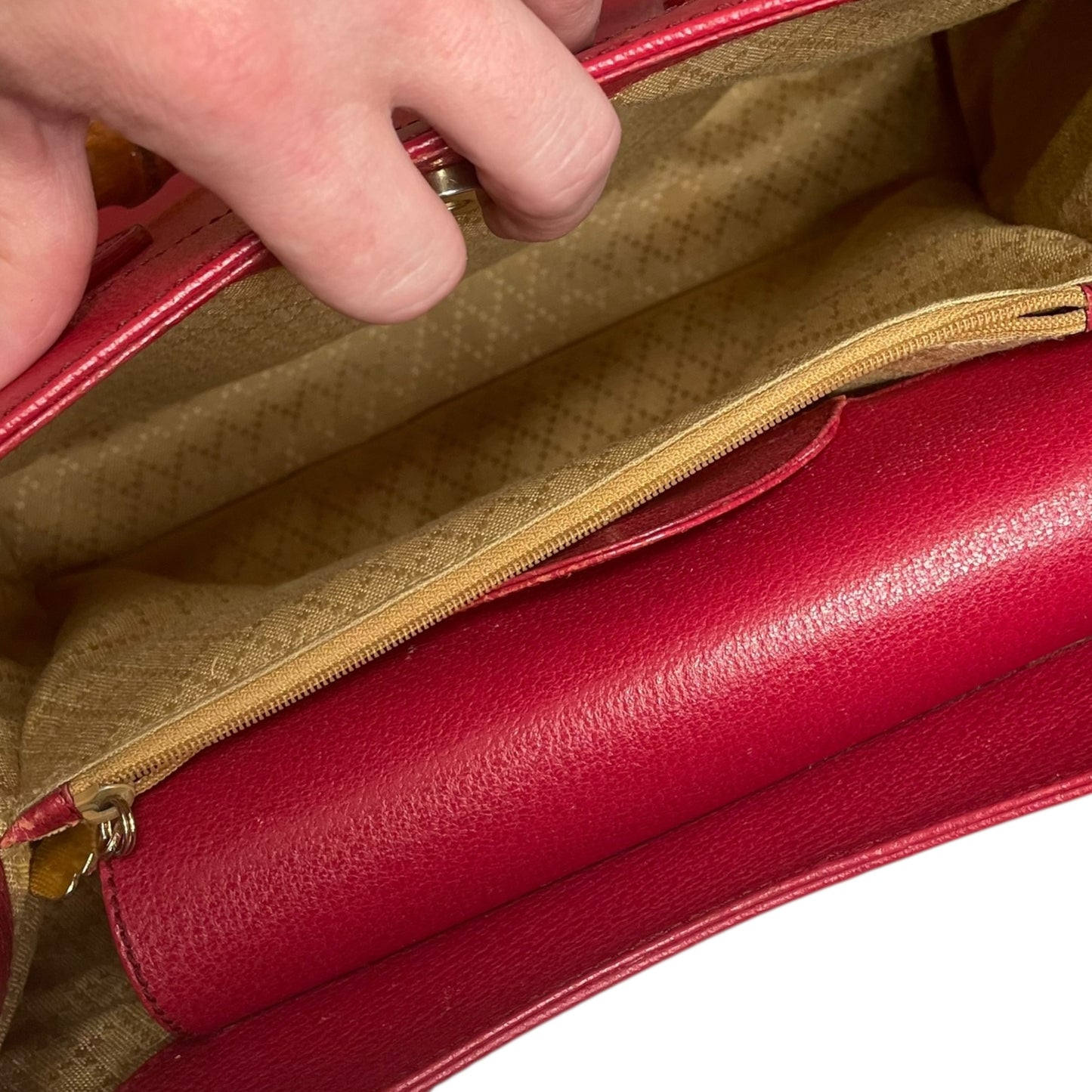 Gucci Diana Classic Bamboo GHW Raspberry Medium Leather Tote