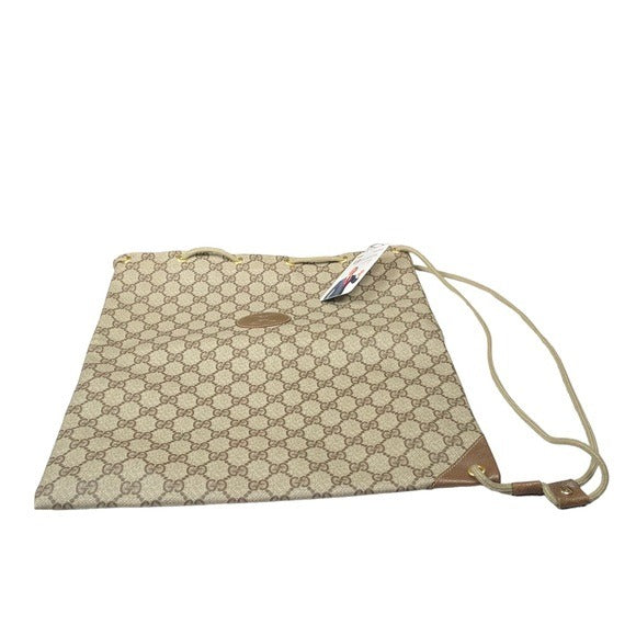 Gucci GG Monogram PVC Drawstring Sneaker Shoes Carry Side Bag Slim Backpack 15”