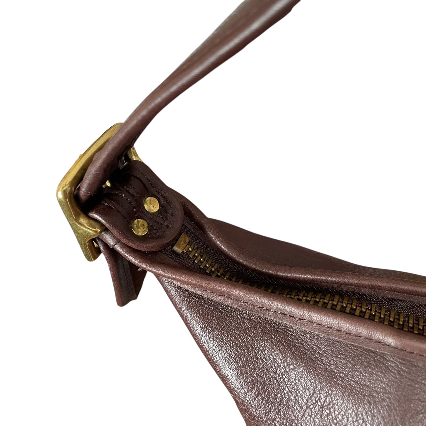 Coach Mahogany Brown Medium Hobo Bucket Zip Satchel Sac Purse