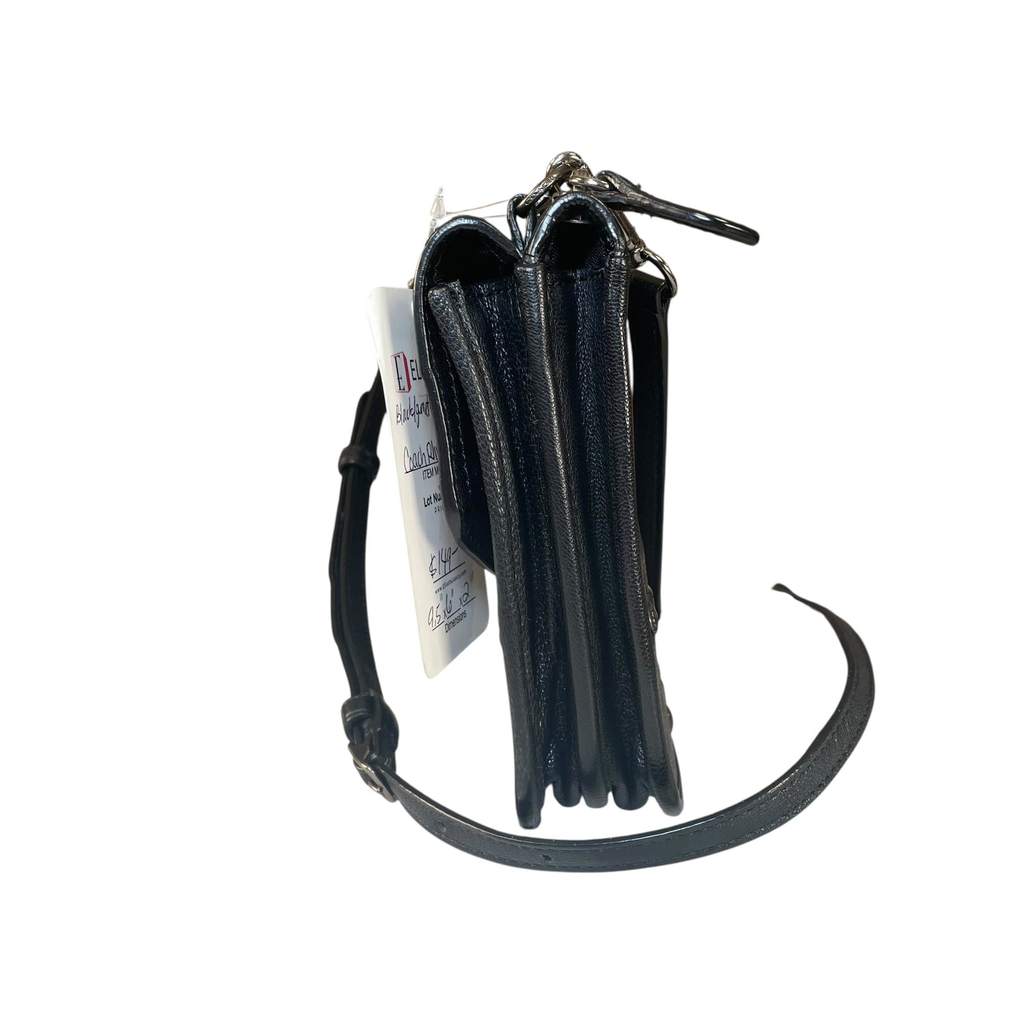 Coach Rhyder Black Leather Rugged Gunmetal HW Small Messenger Clutch Crossbody