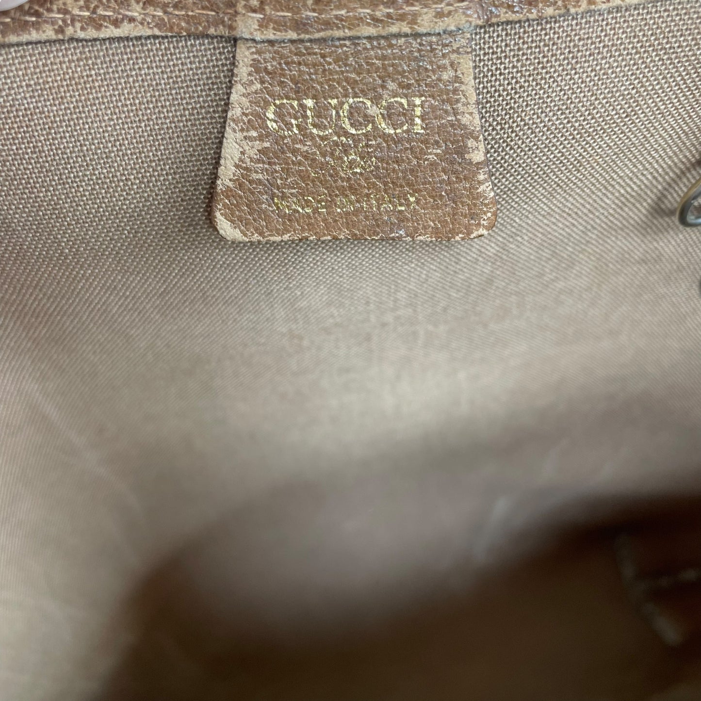 Gucci Plus GG Leather & Canvas Sherry Line Tote w/Mini Gucci Plus Zip. Pouch