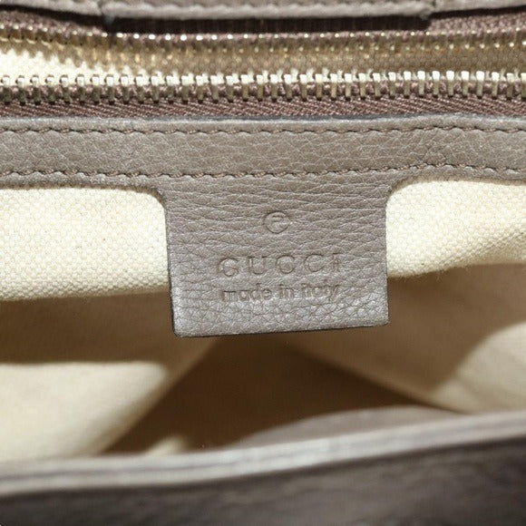 Gucci Bamboo Earthy Tone Hand Bag Leather 2 in 1 Convertible Shopper Tote Purse
