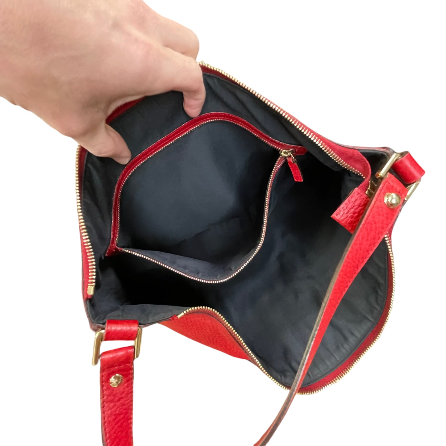 Gucci GG Red Zip Large Blondie Sherryline Racing Stripe Hobo Shoulder Purse