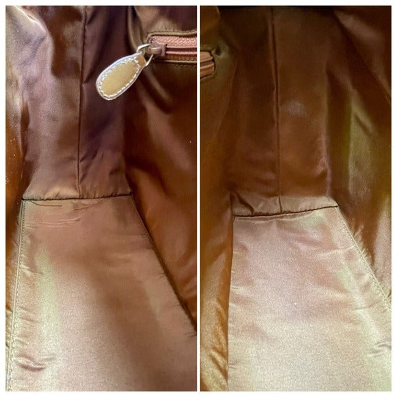 Christian Dior Lady Monogram Suede Tan Golden Handle Enamel Leather Top Handle