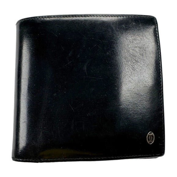Cartier Pasha Black Leather Mens Bi-Fold Wallet