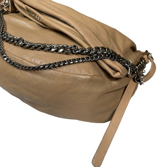 Jimmy Choo XL Multi Motorcycle Heart Charm Shoulder Crossbody Folding Hobo Purse