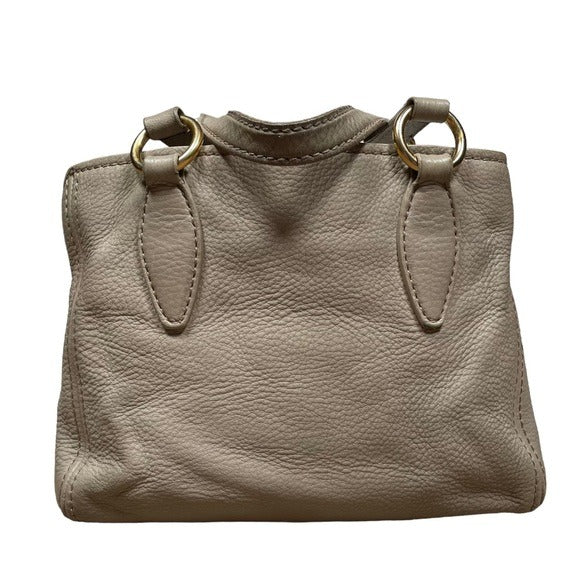 Miu Miu Greystone Pebbled 3-Section Zippy Shoulder Tote + Strap Convertible Bag