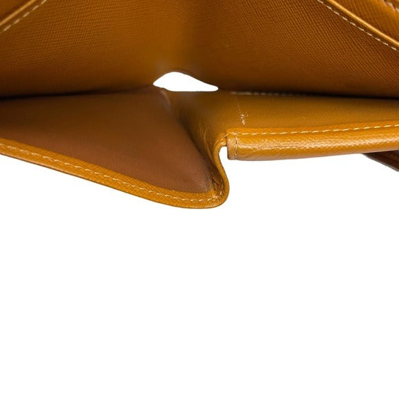 Louis Vuitton Min Lin Canvas Butterscotch Tri-Fold Card Cash Coin Snap Wallet