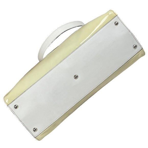 Fendi XL Peek-A-Boo Suede Patent Leather Multi Textile White Yellow Mega Bag