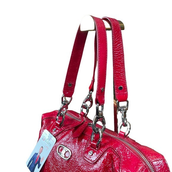 Celine Patent Leather Silver-hardware Bucket Satchel Shoulder Purse Zip Tote