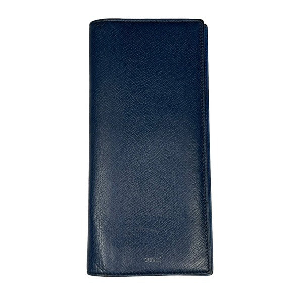 Dunhill Two Tone Blue Saffiano Leather Black Bi-Fold Ling Wallet