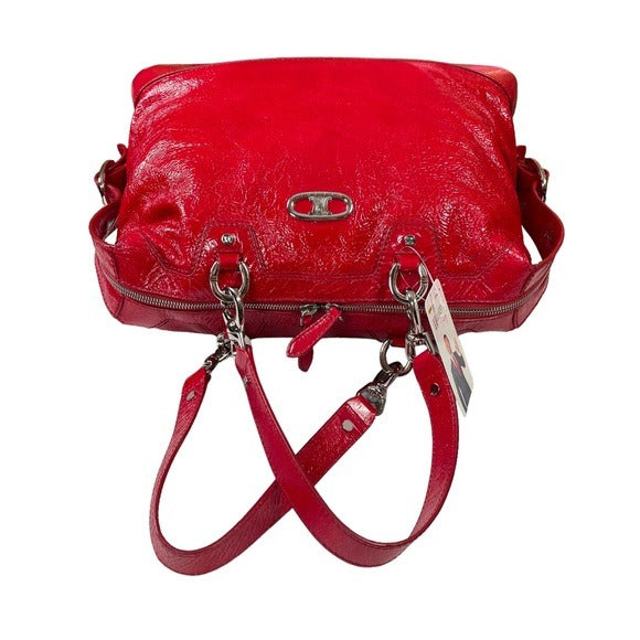 Celine Patent Leather Silver-hardware Bucket Satchel Shoulder Purse Zip Tote