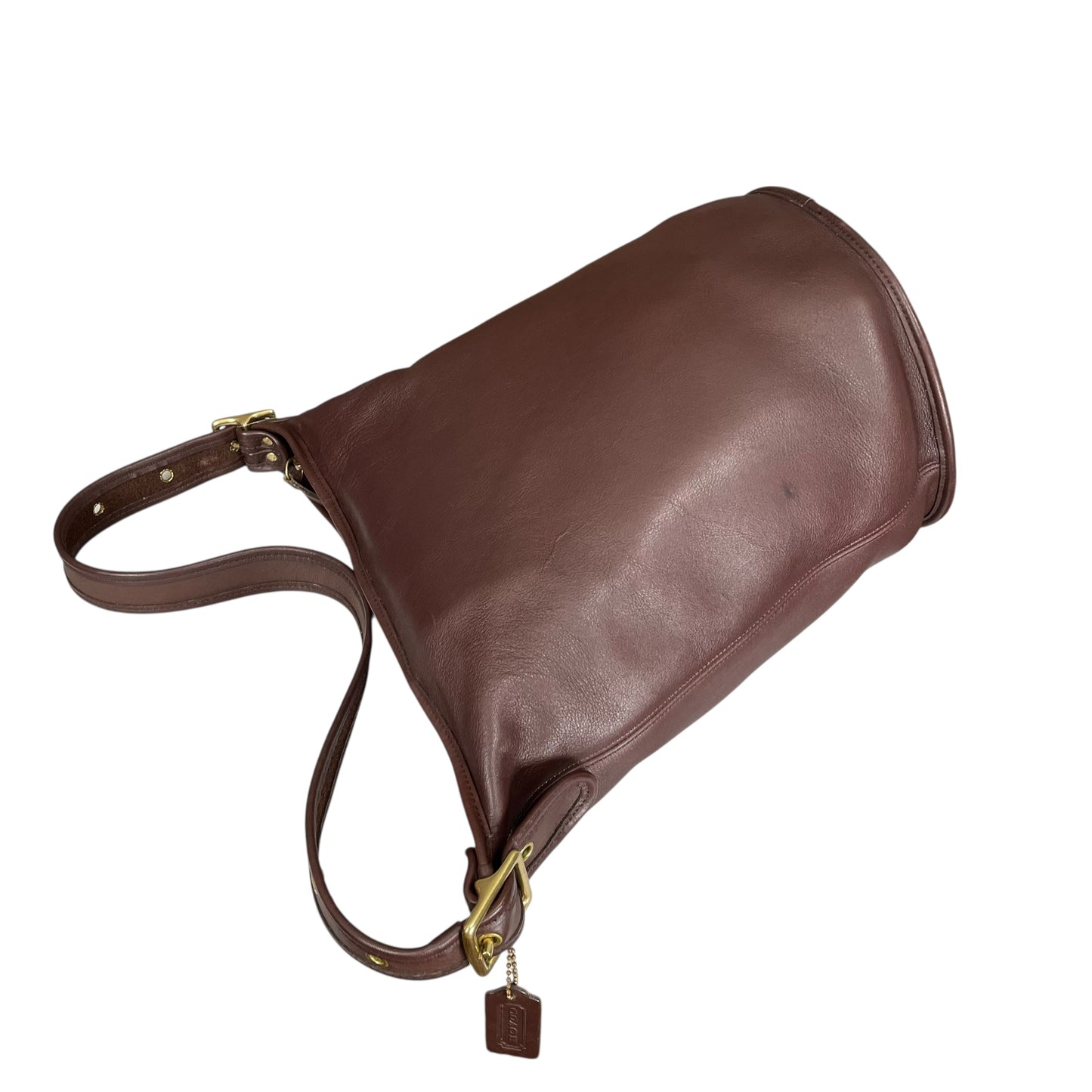 Coach Mahogany Brown Medium Hobo Bucket Zip Satchel Sac Purse