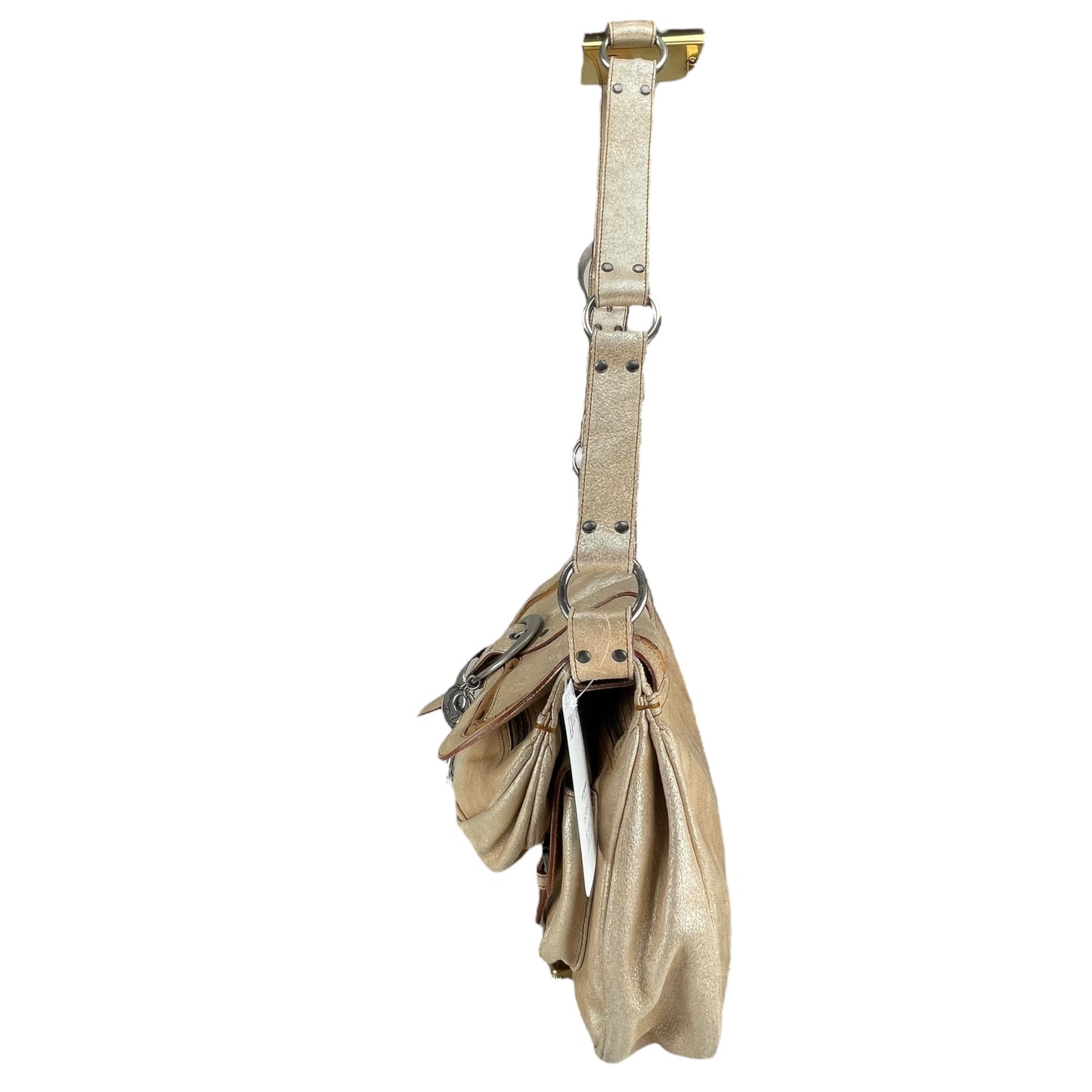 Christian Dior Double Saddle Gaucho Jumbo Gold Metallic Gun Metal Hardware Purse