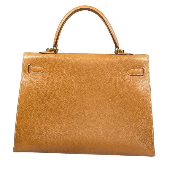 Hermes Kelly Sellier 35 Handbag Noir Ardennes Gold + Hermes Strap + Dust…