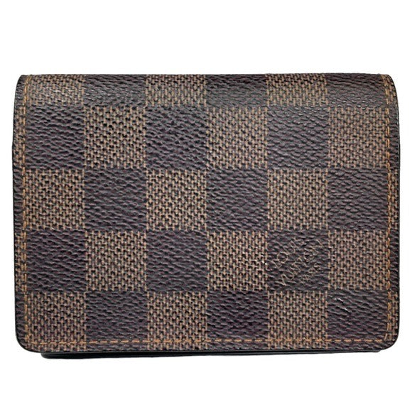 Louis Vuitton Damier Brown Bi-Fold Compact Pocket Organizer Card Cash Business