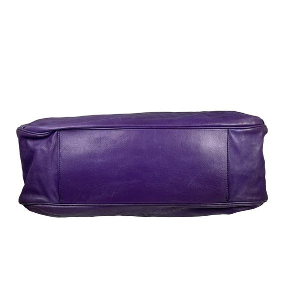 Celine Purple Large Satchel Leather Geo Swirl Abstract Pattern Shoulder Bag