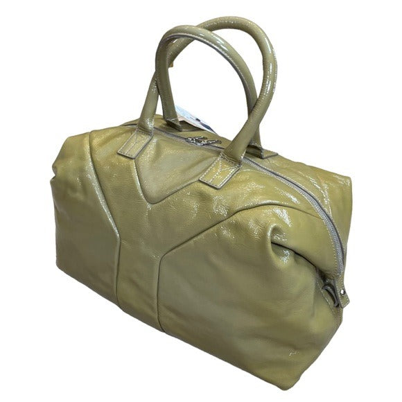 Yves Saint Laurent YSL Muse Patent Leather Avocado Hombre Boston Travel Tote