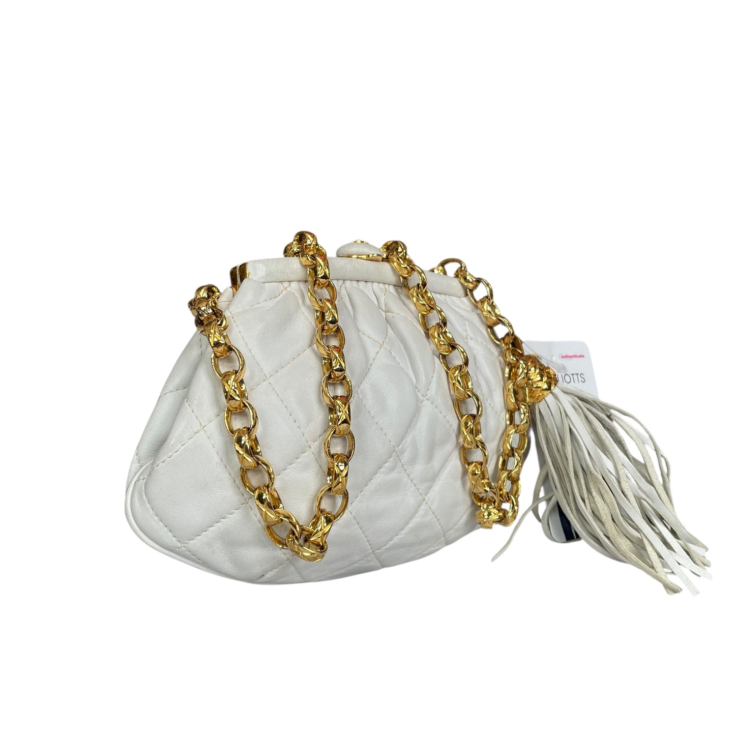 Chanel CC Mini Kiss-Lock Shoulder Bum GHW Removable Chain Strap Make-up Purse 7"