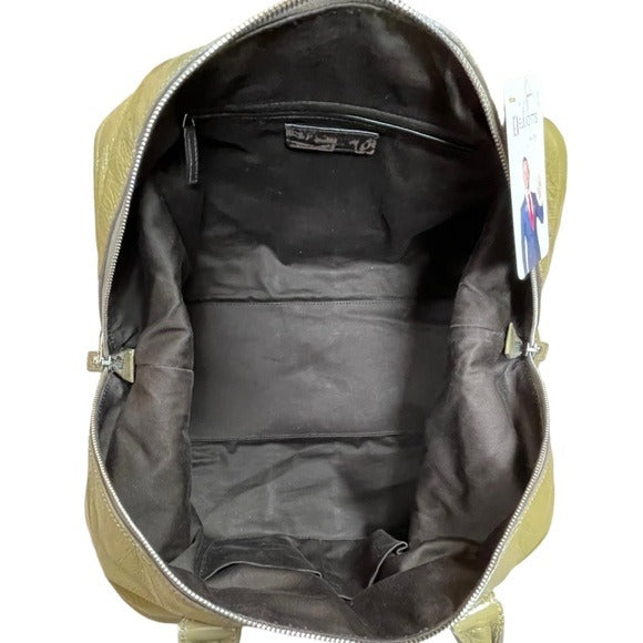 Yves Saint Laurent YSL Muse Patent Leather Avocado Hombre Boston Travel Tote