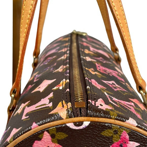 Louis Vuitton Monogram Watercolor Papillon Canvas Leather Cylinder Shoulder Bag
