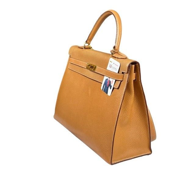 Hermes Kelly Sellier 35 Handbag Noir Ardennes Gold + Hermes Strap + Dust…