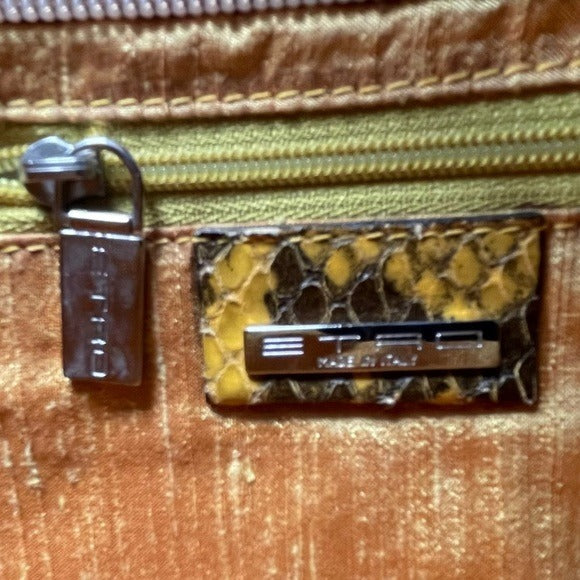 ETRO Jacquard Exotic Multi-Textile Snake, Calf-Hair, Beaded Embroidery Decal Bag