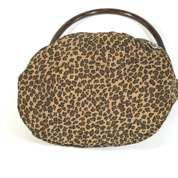 Bottega Veneta Cheetah Print Hobo Nylon Unstructured Shoulder Looping Bucket Bag