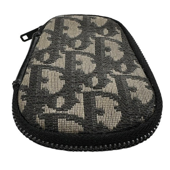Christian Dior Egg Black Monogram Canvas 4-Key Case Holder Zip Around Ho…