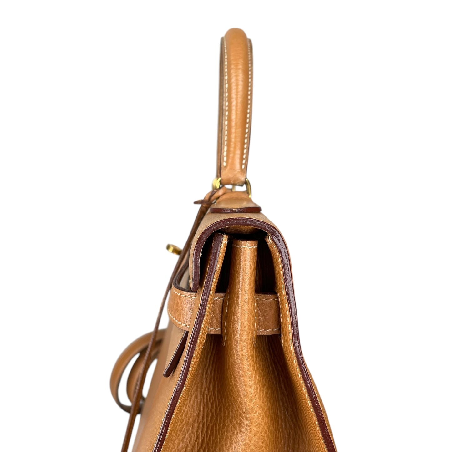 Hermes Kelly Sellier 35 GHW Noir Ardennes Gold Wheat Top Handle