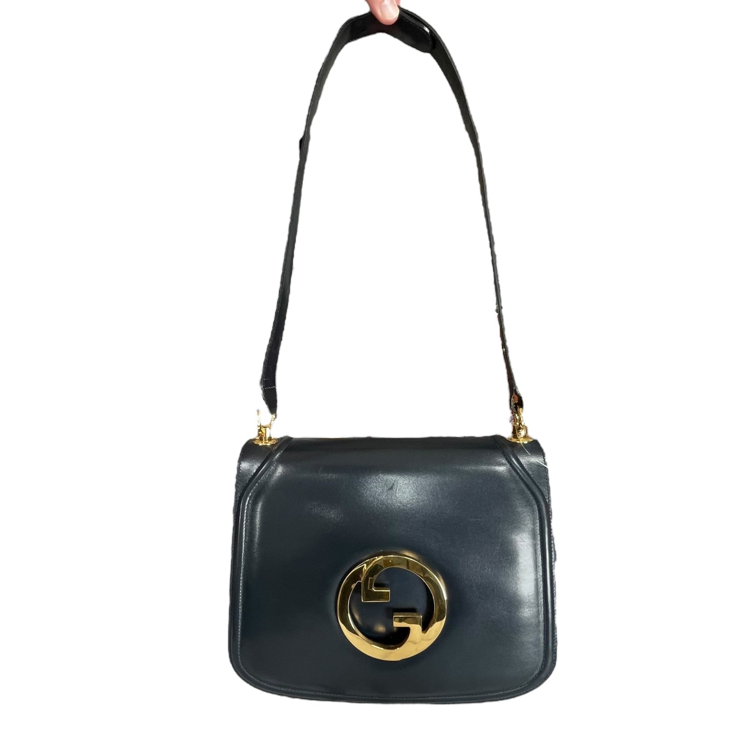 GG Blondie Navy GHW Blondie Flap Shoulder Two Way Purse