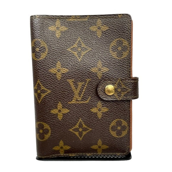 Louis Vuitton Monogram Cabas Agenda Card Notebook Wallet Snap Closure Travel
