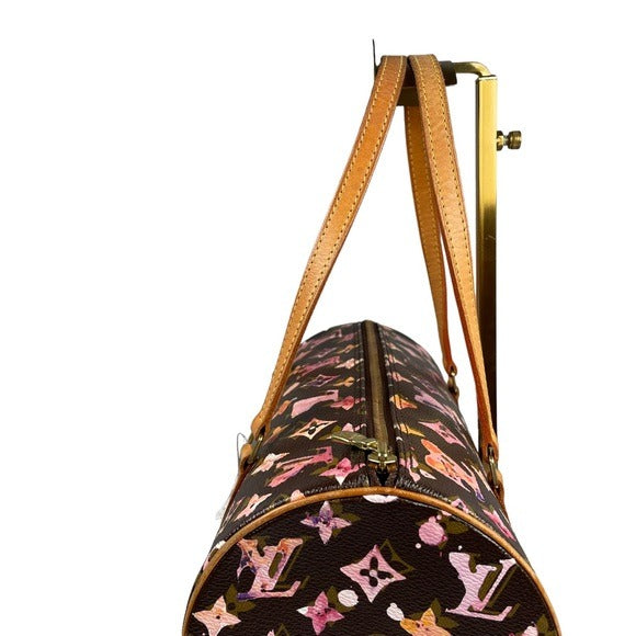 Louis Vuitton Monogram Watercolor Papillon Canvas Leather Cylinder Shoulder Bag