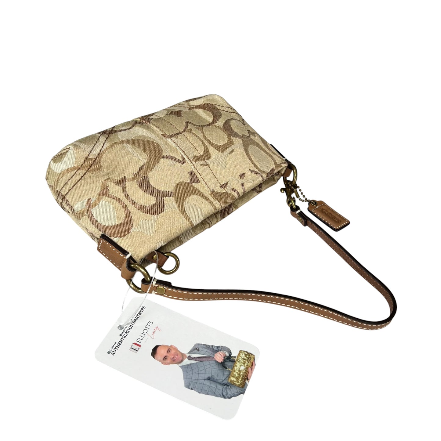 Coach Y2K Mini Soho Signature Canvas Brown Jacquard Leather GHW Purse