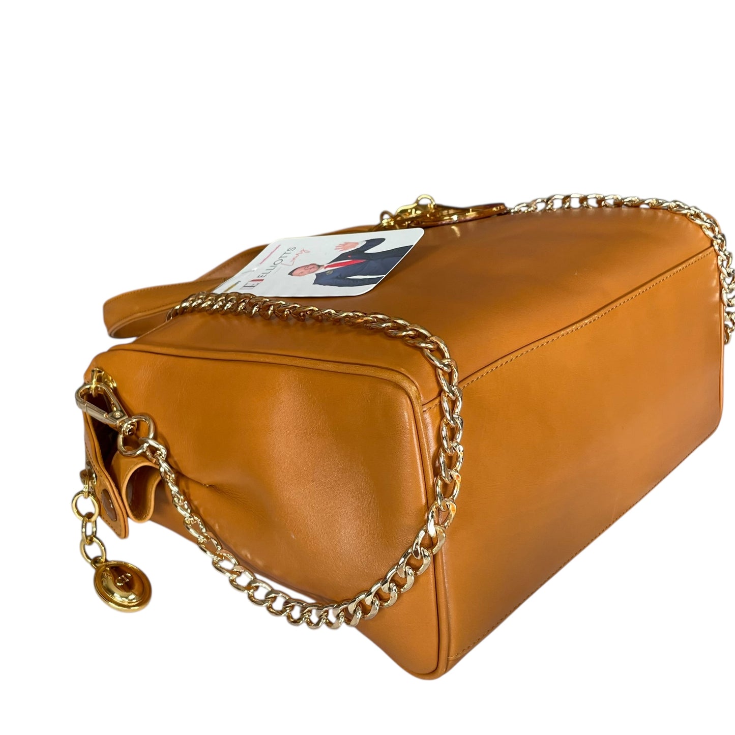 Christian Dior Lady Small Boston Buttercream Gold Leather GHW Crossbody