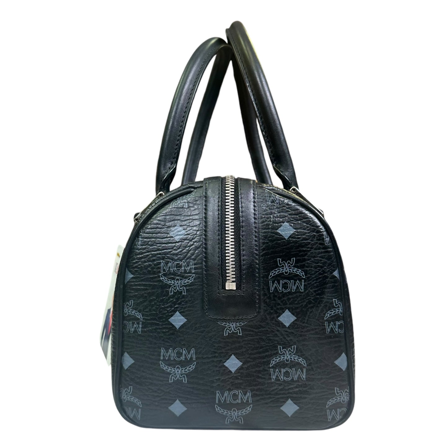 MCM Coated Canvas Tote Bags Black Viestos Small Silver Grey Satchel Boston Speedy