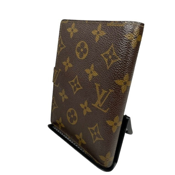 Louis Vuitton Monogram Cabas Agenda Card Notebook Wallet Snap Closure Travel